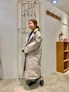 「刺繍」｜「アイテム（ダウンジャケット/コート）」を使った、shooojiさん（レディース・150cm）の秋コーディネート