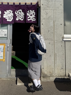 「mont-bell（モンベル）のアイテム」を使った、はるかさん（レディース・156cm）の春コーディネート