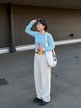 「アイテム（エコバッグ/サブバッグ）」を使った、はるかさん（レディース・156cm）の秋コーディネート