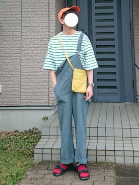 「ROPE' PICNIC（ロペピクニック）のアイテム（オールインワン・サロペット）」を使った、しょーわさん（メンズ・168cm）の夏コーディネート