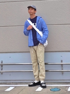 「Lee（リー）のアイテム（キャップ）」を使った、しょーわさん（メンズ・168cm）の春コーディネート