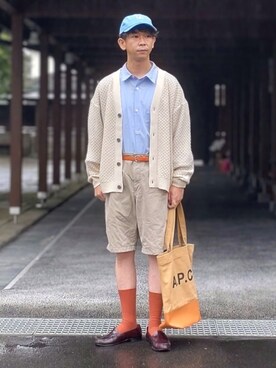 「JOURNAL STANDARD（ジャーナルスタンダード）のアイテム（帽子）」を使った、しょーわさん（メンズ・168cm）の夏コーディネート