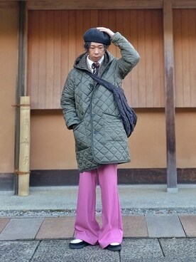 「LAVENHAM（ラベンハム）のアイテム（その他アウター）」を使った、しょーわさん（メンズ・168cm）の秋コーディネート