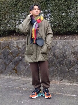 「Confirm（コンファーム）のアイテム（ノーカラージャケット）」を使った、しょーわさん（メンズ・168cm）の冬コーディネート