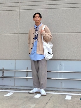「Ellno Loset（エルノロゼット）のアイテム（バンダナ/スカーフ）」を使った、しょーわさん（メンズ・168cm）の春コーディネート