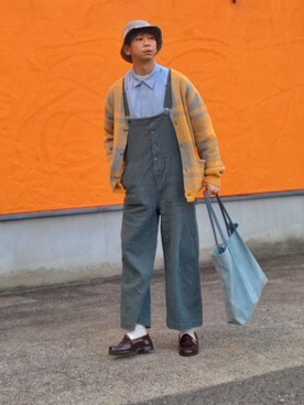 「ROPE' PICNIC（ロペピクニック）のアイテム（オールインワン・サロペット）」を使った、しょーわさん（メンズ・168cm）の春コーディネート