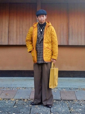 「LAVENHAM（ラベンハム）のアイテム（その他アウター）」を使った、しょーわさん（メンズ・168cm）の秋コーディネート