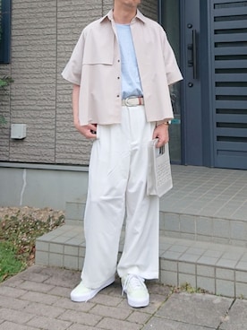 「Adoon plain（アドーンプレーン）のアイテム（バッグ）」を使った、しょーわさん（メンズ・168cm）の夏コーディネート