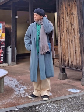 「niko and...（ニコアンド）のアイテム（ハンチング/ベレー帽）」を使った、しょーわさん（メンズ・168cm）の冬コーディネート