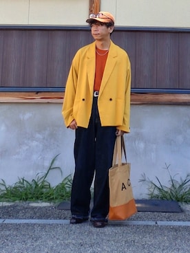 トートバッグを使った テーラードジャケット の人気ファッションコーディネート Wear