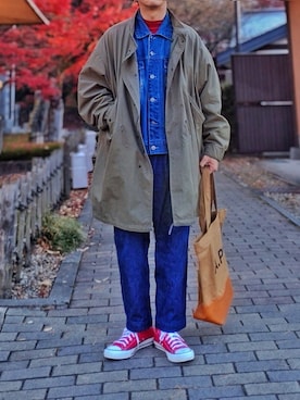 「URBAN RESEARCH（アーバンリサーチ）のアイテム（デニムジャケット）」を使った、しょーわさん（メンズ・168cm）の秋コーディネート