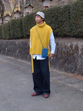 「アイテム（ショルダーバッグ、ブルー系）」を使った、しょーわさん（メンズ・168cm）の春コーディネート