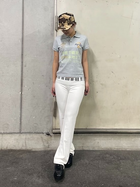 「Oriens JOURNAL STANDARD(オリエンス ジャーナルスタンダード)の【Praying/プレイング】Piano Key Lounge Pants(その他パンツ、ブラック系)」を使った、さえさん(レディース)の冬コーディネート