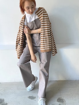 「アイテム（サロペット/オーバーオール）」を使った、Laveange officialさん（レディース・160cm）の春コーディネート