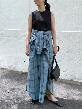 「アイテム（シャツワンピース）」を使った、Laveange officialさん（レディース・163cm）の夏コーディネート