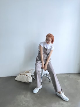 「アイテム（サロペット/オーバーオール）」を使った、Laveange officialさん（レディース・160cm）の冬コーディネート