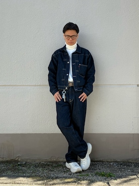 「アイテム（デニムジャケット）」を使った、はっしーさん（メンズ・172cm・20代）の冬コーディネート
