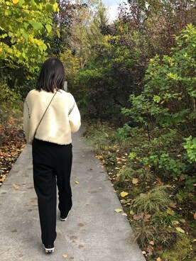 「白ニット」｜「アイテム（財布/小物）」を使った、🥑さん（レディース・163cm）の秋コーディネート