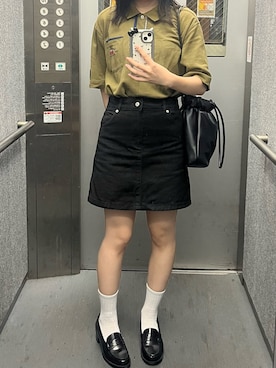 「アイテム（デニムスカート）」を使った、かれんさん（レディース・155cm）の夏コーディネート