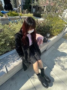 「古着コーデ」｜「アイテム（ステンカラーコート）」を使った、ayamiさん（レディース・156cm）の春コーディネート