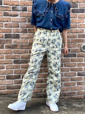 「花柄パンツ」｜ayamiさん（レディース・156cm）の夏コーディネート