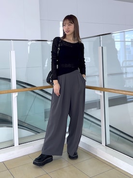「FREE'S MART（フリーズマート）のアイテム（スラックス）」を使った、♡marie♡さん（レディース・163cm）の春コーディネート