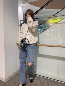 「FREE'S MART（フリーズマート）のアイテム（ナイロンジャケット）」を使った、♡marie♡さん（レディース・163cm）の春コーディネート