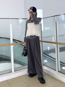 「FREE'S MART（フリーズマート）のアイテム（スラックス）」を使った、♡marie♡さん（レディース・163cm）の春コーディネート
