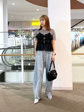 「アイテム（ニット/セーター、シルバー系）」を使った、♡marie♡さん（レディース・163cm）の春コーディネート