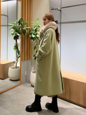 「カラーコート」｜「アイテム（チェスターコート）」を使った、♡marie♡さん（レディース・163cm）の秋コーディネート
