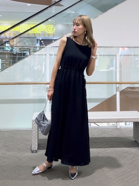 「シルバーシューズ」｜「アイテム（ワンピース/ドレス）」を使った、♡marie♡さん（レディース・163cm）の夏コーディネート