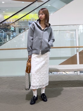 「FREE'S MART（フリーズマート）のアイテム（パーカー）」を使った、♡marie♡さん（レディース・163cm）の冬コーディネート