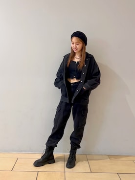 「FREE'S MART（フリーズマート）のアイテム（デニムジャケット）」を使った、♡marie♡さん（レディース・163cm）の秋コーディネート