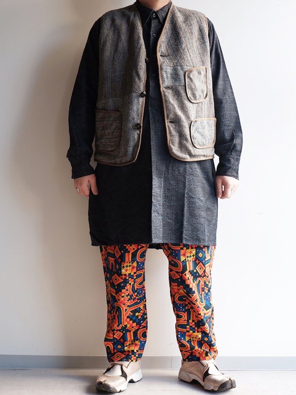 Frameworkベスト SUNNY SIDE UP sunny side up フレームワーク別注テーラードベスト ピンバッジ付き