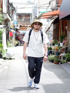 「Jackman（ジャックマン）のアイテム」を使った、yoheiさん（メンズ・175cm）の夏コーディネート