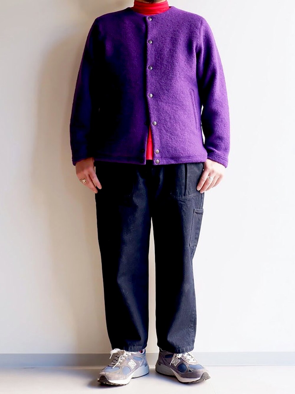 「秋冬コーデ、今日のコーデ、今日の服、カーディガン、タートルネック、Jackman、TIGREBROCANTE」｜「TIGRE BROCANTEのアイテム（デニムパンツ、ブルー系）」を使った、yoheiさん（メンズ・175cm）の秋コーディネートの1枚目の写真