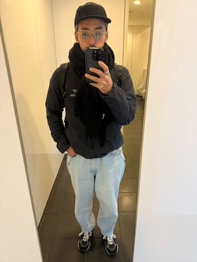 「アイテム（ナイロンジャケット）」を使った、WAッZIOさん（メンズ・174cm）の冬コーディネート