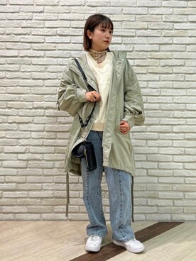 「AS KNOW AS plus（アズノゥアズプラス）のアイテム（ミリタリージャケット）」を使った、AS KNOW AS plus/アズノゥアズプラスさん（レディース・158cm）の冬コーディネート