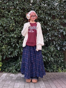 「アイテム（イヤーマフ）」を使った、AS KNOW AS plus/アズノゥアズプラスさん（レディース・158cm）の秋コーディネート