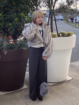 「ファーコート」｜「アイテム（その他）」を使った、AS KNOW AS plus/アズノゥアズプラスさん（レディース・158cm）の秋コーディネート