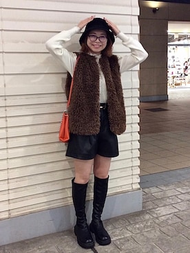 「AS KNOW AS plus（アズノゥアズプラス）のアイテム（帽子）」を使った、AS KNOW AS plus/アズノゥアズプラスさん（レディース・158cm）の秋コーディネート