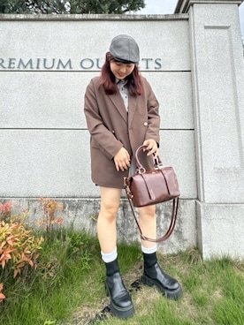 「アイテム（ハンチング/ベレー帽）」を使った、AS KNOW AS plus/アズノゥアズプラスさん（レディース・158cm）の秋コーディネート