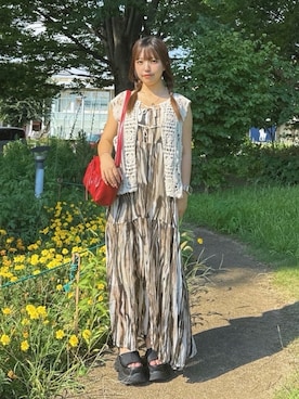 「アイテム（ワンピース/ドレス）」を使った、AS KNOW AS plus/アズノゥアズプラスさん（レディース・158cm）の夏コーディネート