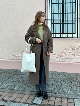 「AS KNOW AS plus（アズノゥアズプラス）のアイテム（チェスターコート）」を使った、AS KNOW AS plus/アズノゥアズプラスさん（レディース・158cm）の冬コーディネート