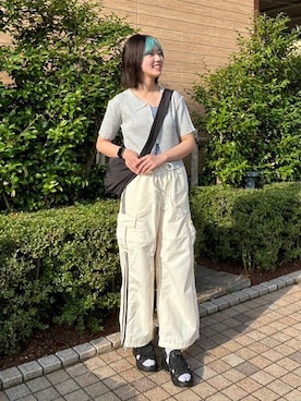 「AS KNOW AS plus（アズノゥアズプラス）の◎カップ付きアソートキャミソール（キャミソール）」を使った、AS KNOW AS plus/アズノゥアズプラスさん（レディース・158cm）の夏コーディネート