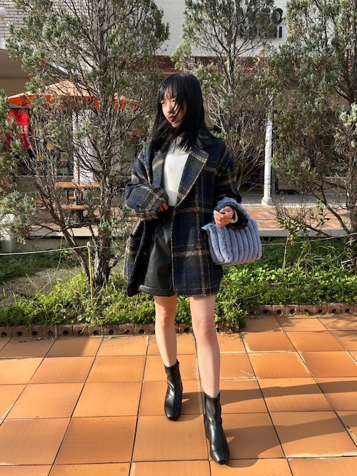 セール】☆ブークレチェックミドルコート（ピーコート）｜AS KNOW AS