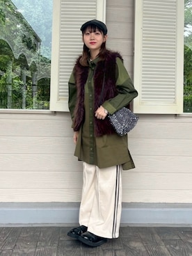 「アイテム（ハンチング/ベレー帽）」を使った、AS KNOW AS plus/アズノゥアズプラスさん（レディース・158cm）の秋コーディネート