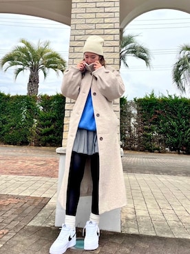「AS KNOW AS plus（アズノゥアズプラス）のアイテム（ステンカラーコート）」を使った、AS KNOW AS plus/アズノゥアズプラスさん（レディース・158cm）の冬コーディネート