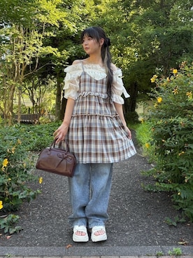「アイテム（チュニック）」を使った、AS KNOW AS plus/アズノゥアズプラスさん（レディース・158cm）の夏コーディネート
