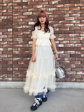 「オールホワイト」｜「アイテム（その他）」を使った、AS KNOW AS plus/アズノゥアズプラスさん（レディース・158cm）の春コーディネート